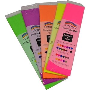 Rainbow Crepe Paper Fluoro