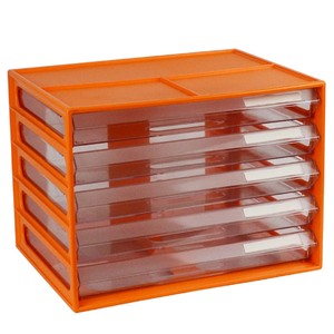 Italplast Document Cabinet 5 Drawer - Mandarin