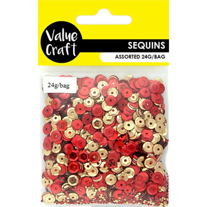 Value Craft Cup Sequins - Red & Gold 