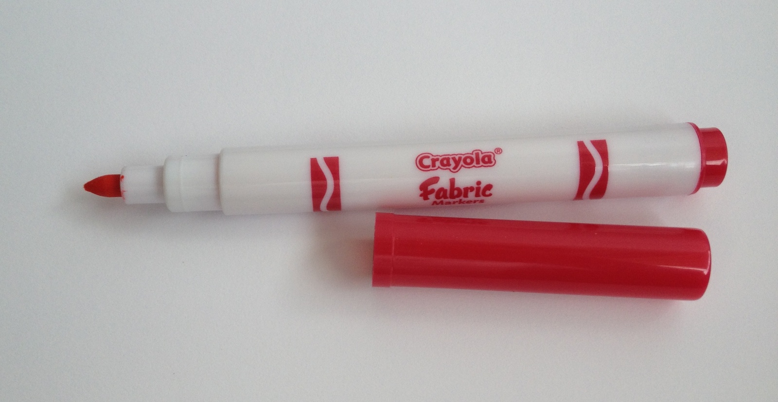 Crayola fine line fabric markers, pack of 10 bright colours, set with iron  or in tumble dryer.