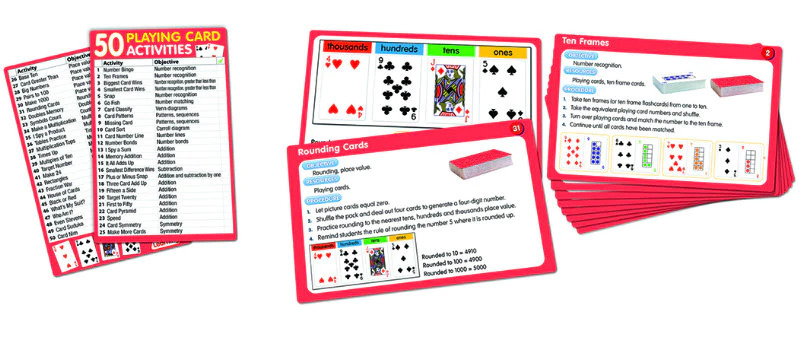 Junior Learning 50 Carte Attività Matematiche Con Carte Da Gioco - Didattica Per Bambini