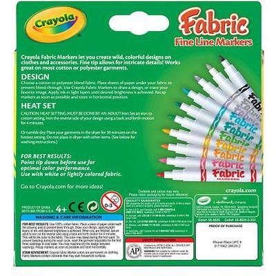 Crayola Creations - Fineline Fabric Markers - 10 pack