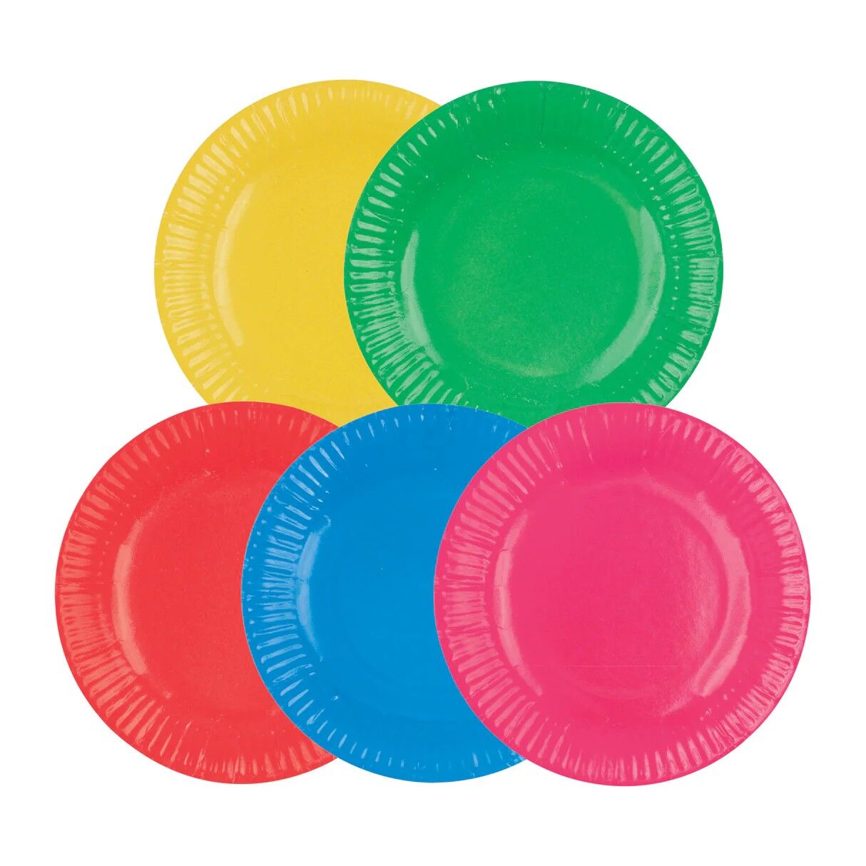 Coloured Paper Plates. Coated paper plates in bright, shiny colours