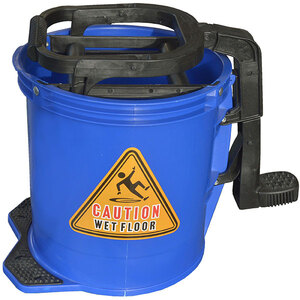 CleanLink Heavy Duty Plastic Wringer Mop Bucket - Blue
