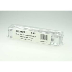 Osmer Clear Plastic Ruler - 15cm (150mm)