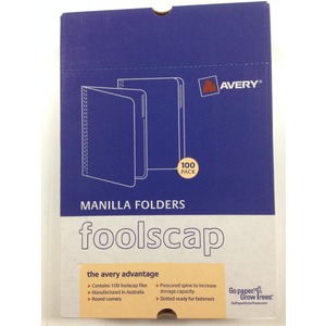 Avery Manilla Folders Foolscap Buff