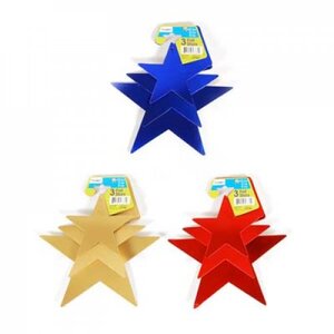 Alpen Foilboard Stars 3 Assorted Sizes & Colours 