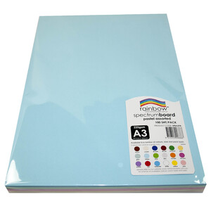 Rainbow Coloured Board Assorted Pastels 220gsm