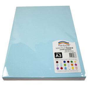 Rainbow Coloured Board Assorted Pastels 200gsm