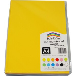 Rainbow Spectrum Board (Card) 200gsm A4 - Assorted Colours