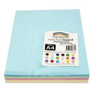 Rainbow Spectrum Board (Card) 220gsm A4 - Pastel