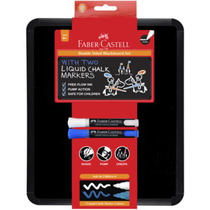 Faber-Castell Double Sided Blackboard Set - (With Two Liquid Chalk Markers)