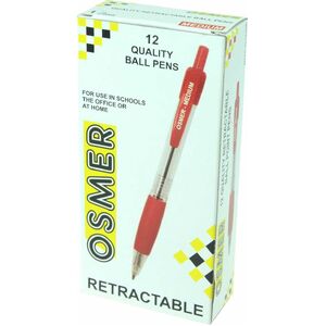 Osmer Retractable Ballpoint Pen - Red