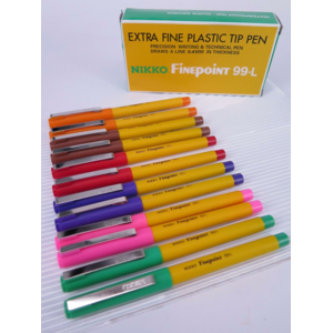 Nikko 99-L Finepoint Pens Box of 12 - Assorted Colours  