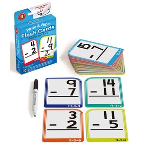 Learning Can Be Fun Write & Wipe Flash Cards Subtraction