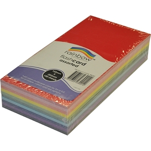 Rainbow Flashcards packet of 100 Assorted Colours