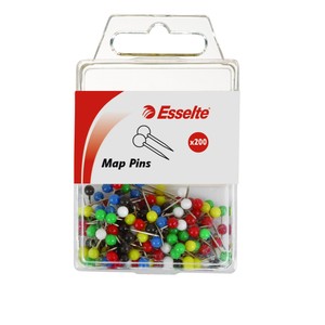 Esselte Map Pins - Assorted Colours