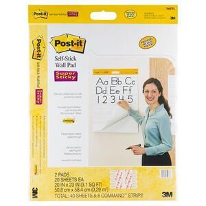 Post-it® Self-Stick Wall Pad Primary Ruled 566PRL