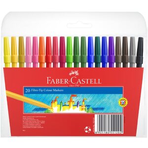 Faber-Castell Fibre Tip Colour Markers Wallet of 20