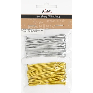 Ribtex Beading Elastic Gold & Silver