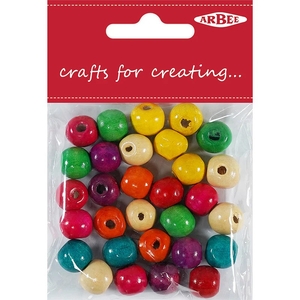 Arbee Wooden Beads - Assorted Colours