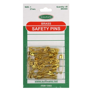Safety Pins Brass - 27mm