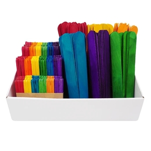 Wooden Popsticks Coloured Assorted Sizes