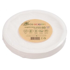 Alpen Sugar Cane Paper Plates Heavy Duty - Uncoated 230mm (9.2inch)