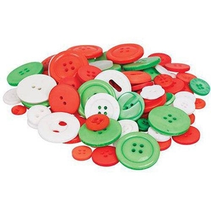 Zart Bucket of Buttons - Christmas
