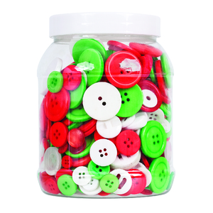 Zart Bucket of Buttons - Christmas