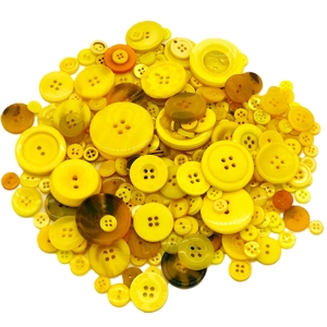 Speedy Plastic Buttons Yellow Assorted Sizes