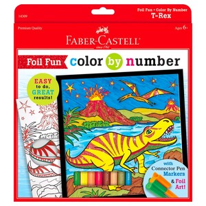 Faber-Castell Colour By Number, Foil Fun, Dinosaur-T-Rex