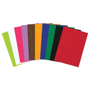 Stiffened Felt Pieces Assorted Colours pkt of 10