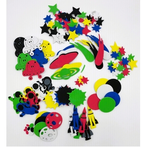 Shamrock Craft Adhesive Foam Shapes - Space