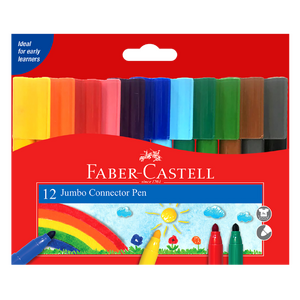 Faber-Castell Jumbo Connector Pen Colour Markers 12's