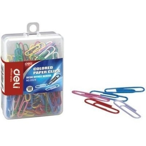 Deli Stationery Coloured Paper Clips 28mm