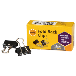 Marbig Fold Back Clips 15mm