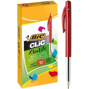 Bic® Clic Xtra Life Medium Ballpoint Pen Red