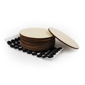 Wooden Round Natural Coaster Kit
