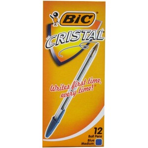 Bic Cristal Medium Ballpoint Pen Blue 12's