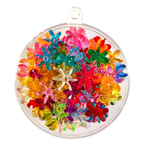 Plastic Transparent Assorted Colours Star Beads 12mm