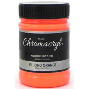 Chromacryl Students Acrylic Paint 250ml - Fluoro Orange