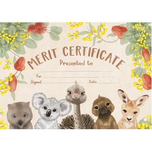 Australian Teaching Aids Merit Certificate - Australian Flora & Fauna (Eucalyptus Scented)