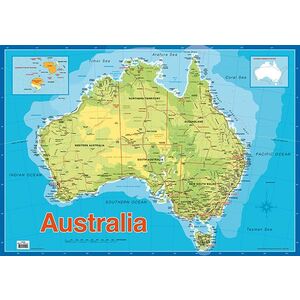 Australian Teaching Aids Map of Australia Chart