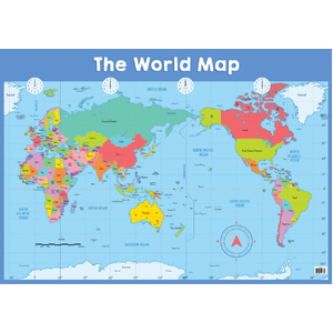 Australian Teaching Aids Map of the World Chart
