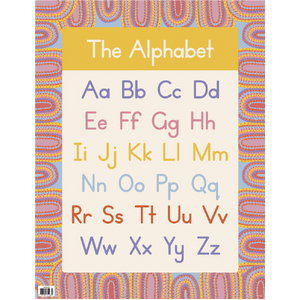 Australian Teaching Aids Laminated Chart The Alphabet - Rainbow Dreaming