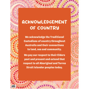 Australian Teaching Aids Laminated Chart Acknowledgement of Country - Rainbow Dreaming
