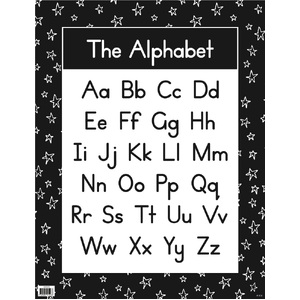 Australian Teaching Aids Laminated Chart The Alphabet - Black & White