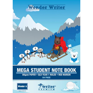 Wonder 6 Writer Mega Student Note Book Qld Year 1 Ruled 