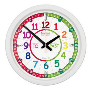 Time Teacher  Rainbow Face Classroom Wall Clock